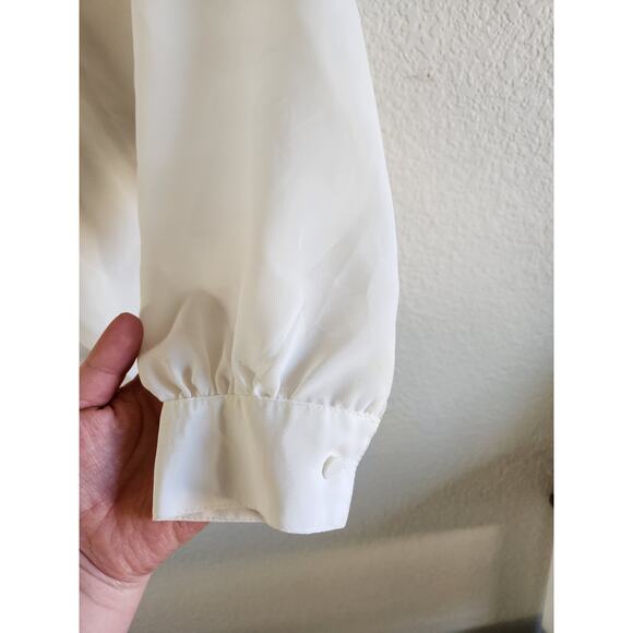 Vintage Kathy Che White Beaded Blouse-12 - Picture 4 of 8